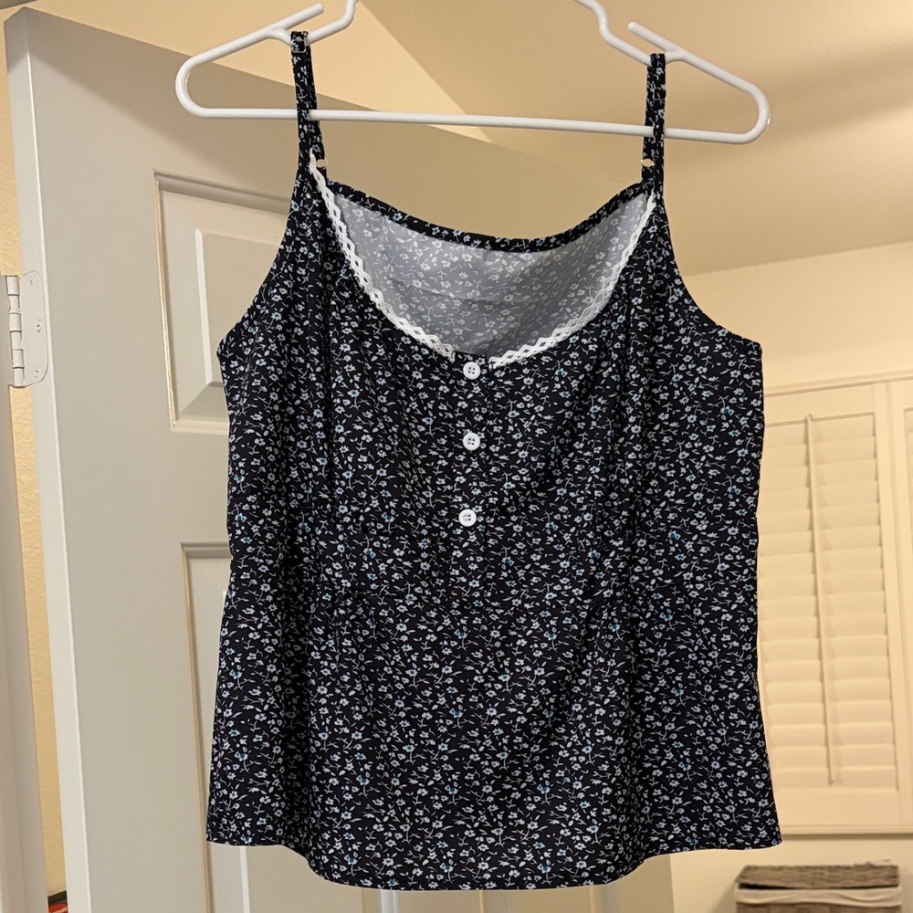 Brandy Melville Black Floral Camisole